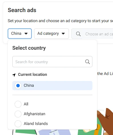 select country region