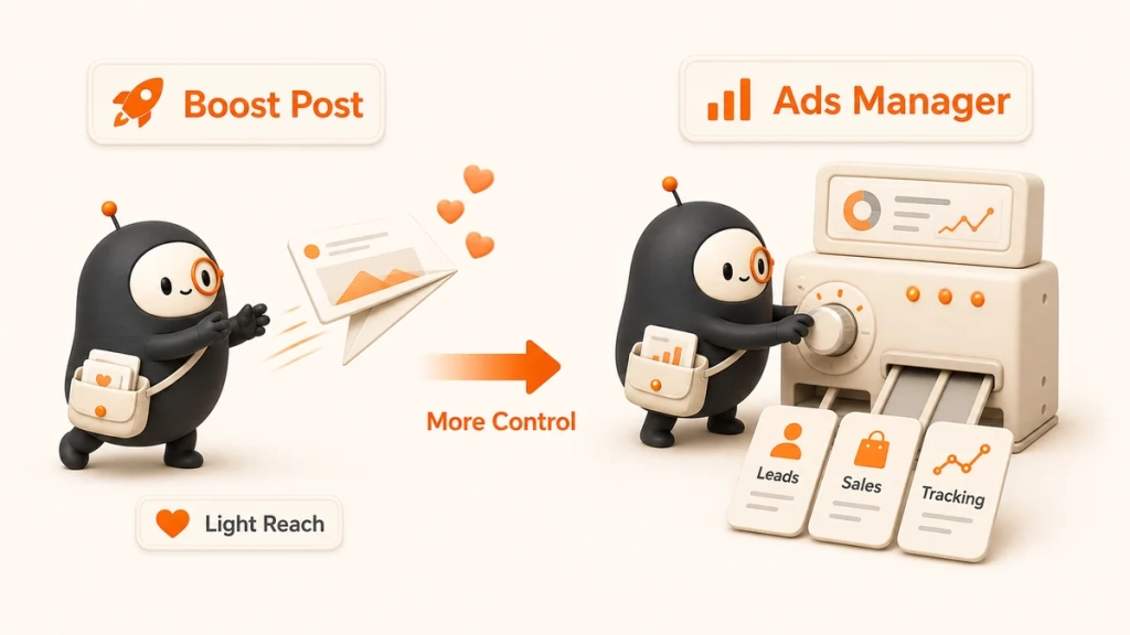 boosted post vs ads manager
