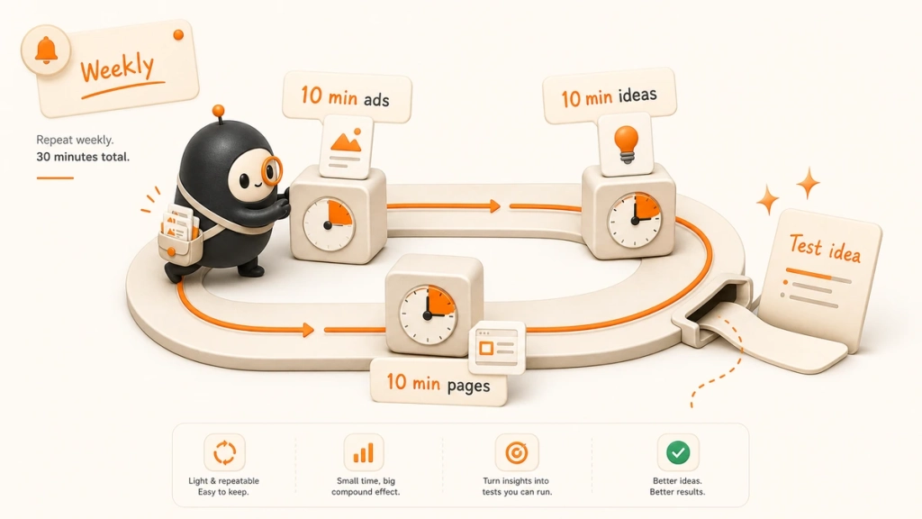 weekly competitor ad research workflow