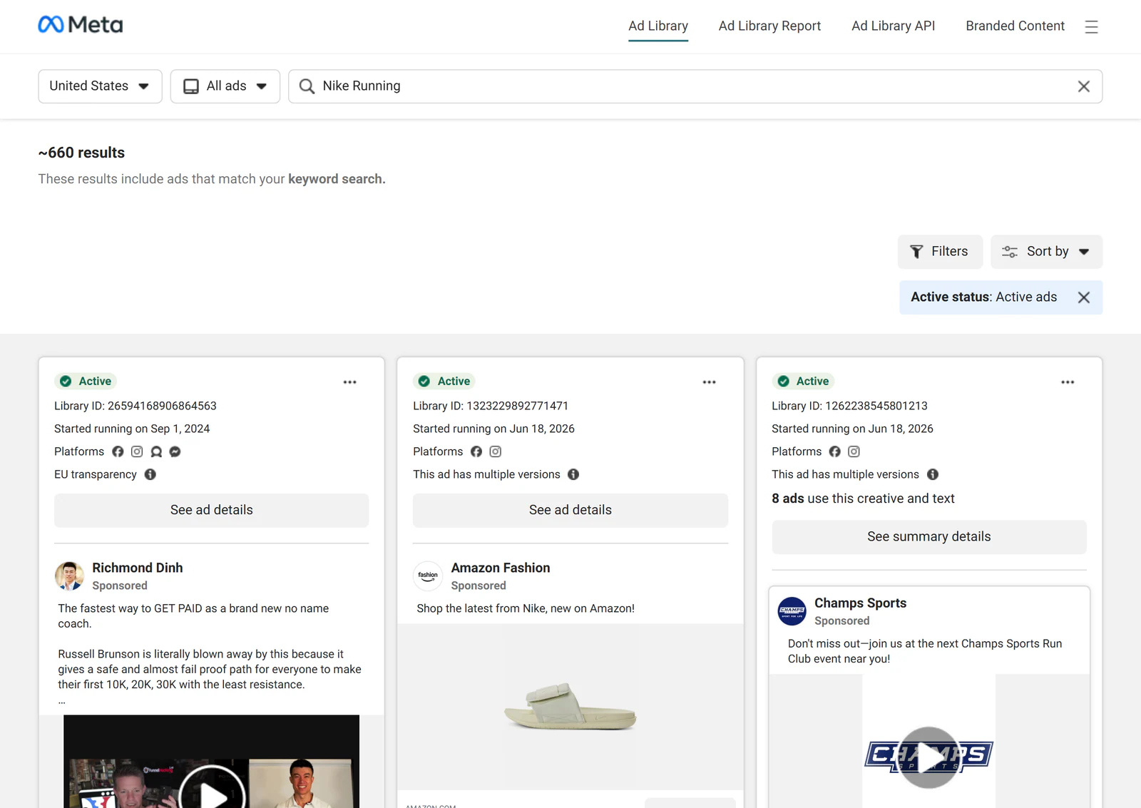 search when brand names do not match
