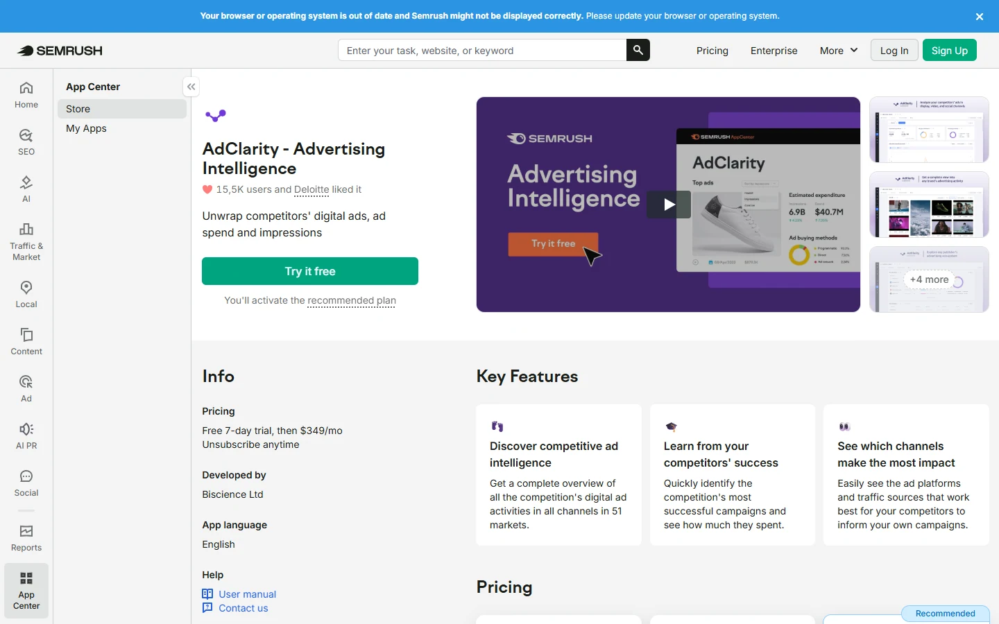 semrush adclarity