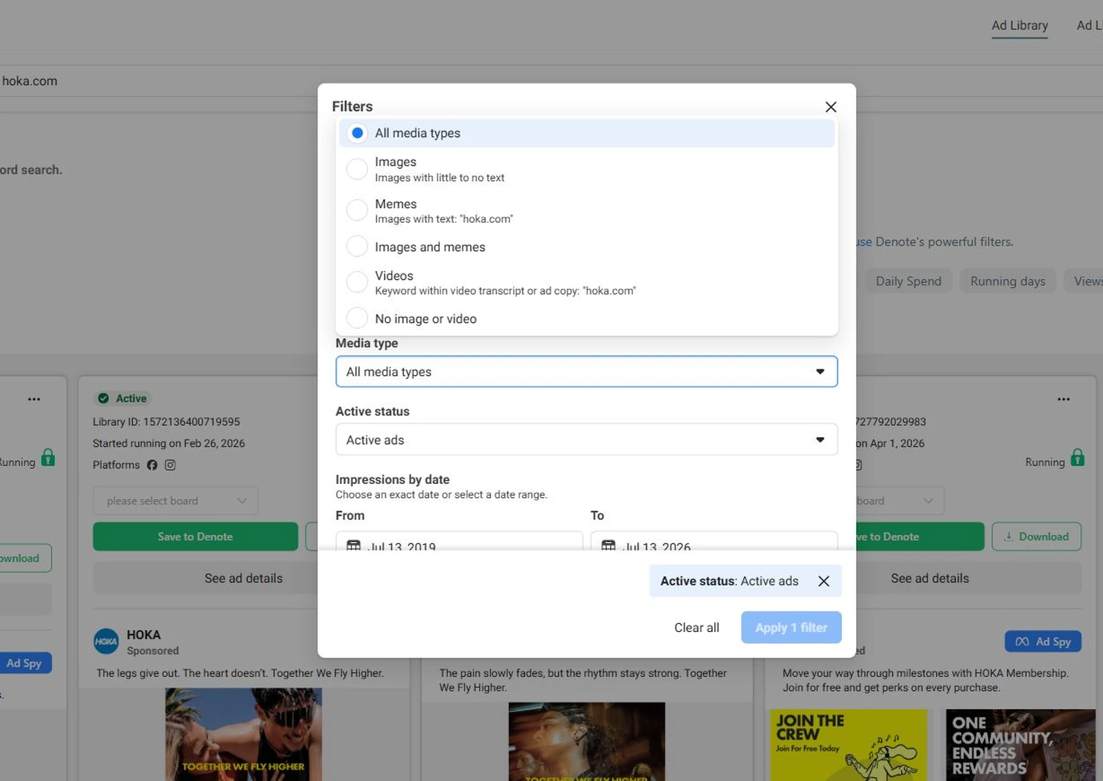 filter by media type and date