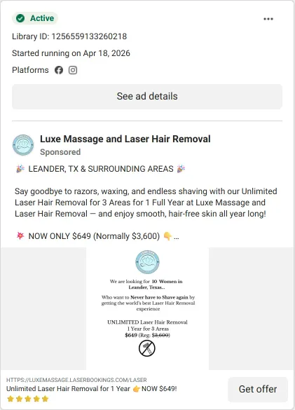 luxe massage flat price package