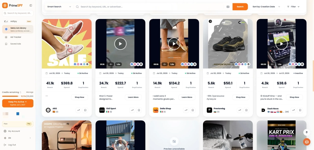 primespy ad search tool