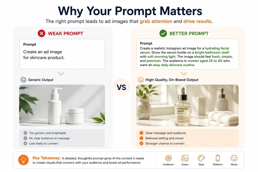 Start with a clear creative brief, not a random prompt