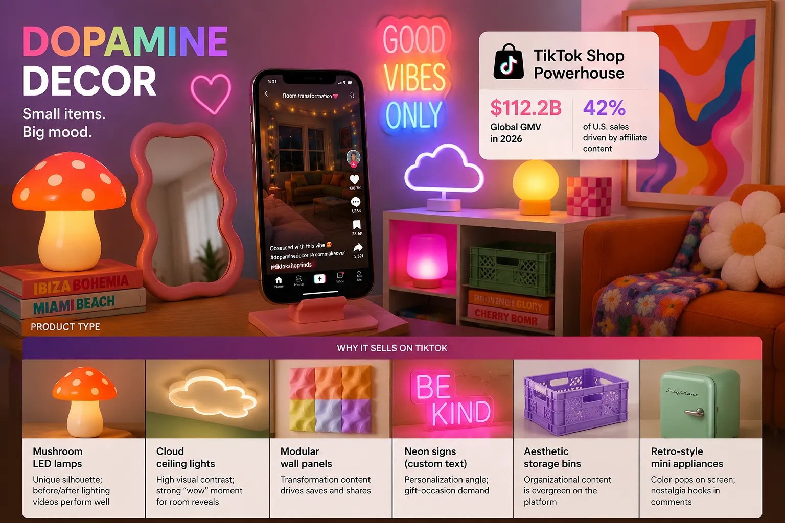 TikTok Shop Powerhouse Dopamine Decor