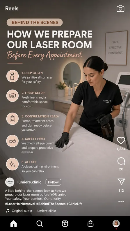Laser Hair Removal Behind-the-scenes content