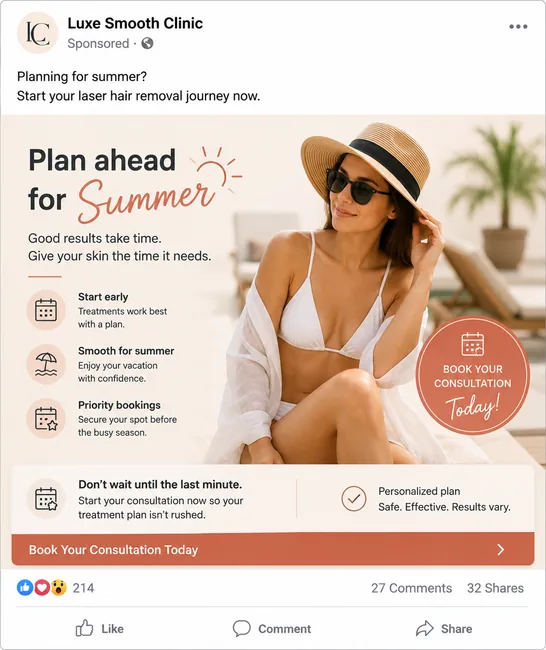 Laser Hair Removal Seasonal campaigns