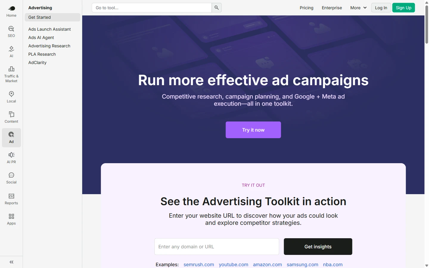 Semrush Advertising Toolkit - AdClarity