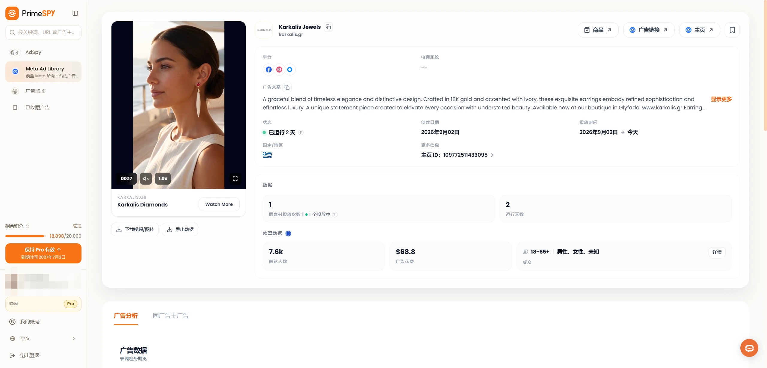 primespy ad details