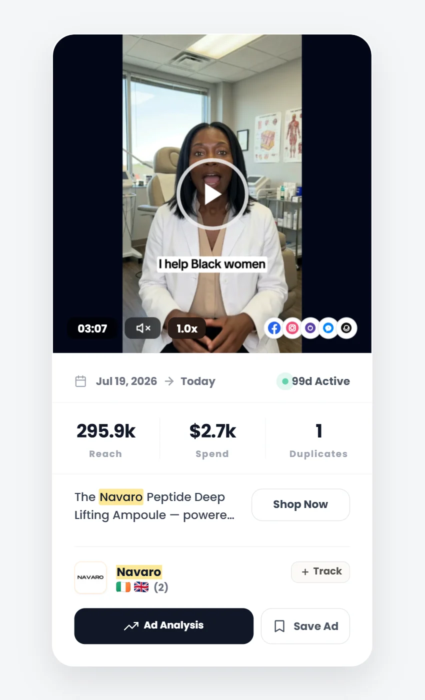 Navaro peptide ad example